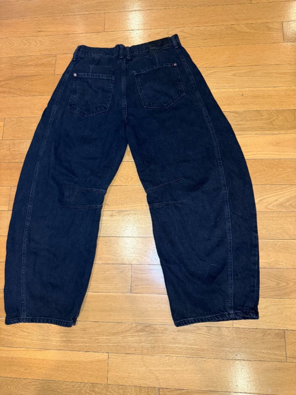 Free People Good Luck Mid Rise Barrel Leg Jeans Black Size 26 - Picture 5 of 10